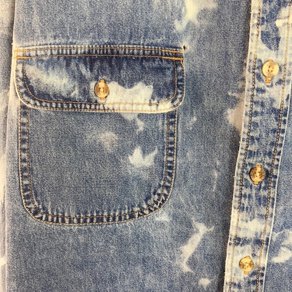 Custom Bleached Big Mac Denim Button Up Shirt XXL - Picture 9 of 14